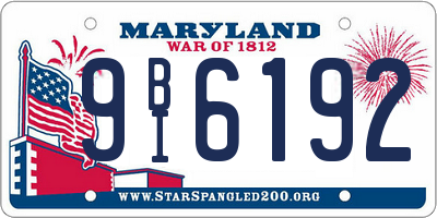 MD license plate 9BI6192