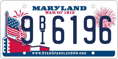 MD license plate 9BI6196