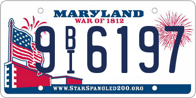 MD license plate 9BI6197