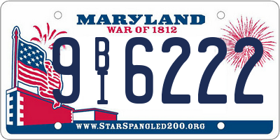MD license plate 9BI6222