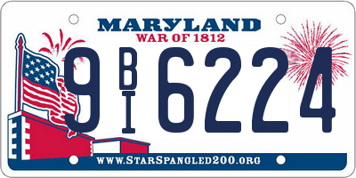 MD license plate 9BI6224