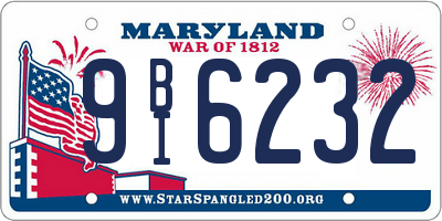 MD license plate 9BI6232