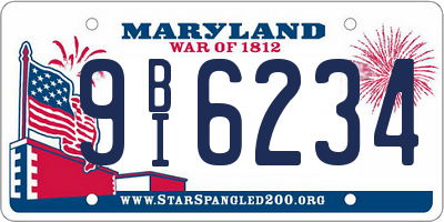 MD license plate 9BI6234