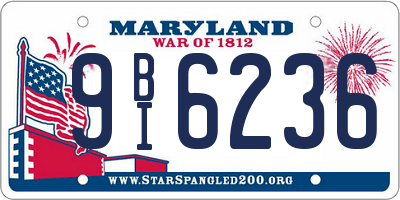 MD license plate 9BI6236