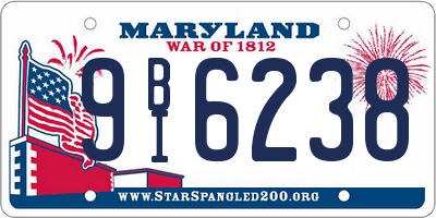 MD license plate 9BI6238