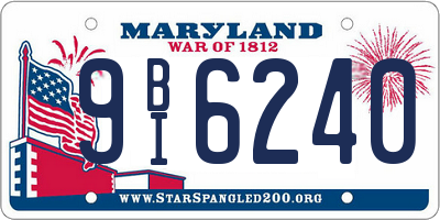 MD license plate 9BI6240