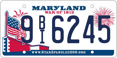 MD license plate 9BI6245