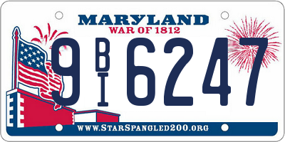 MD license plate 9BI6247