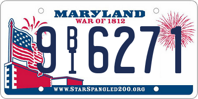 MD license plate 9BI6271