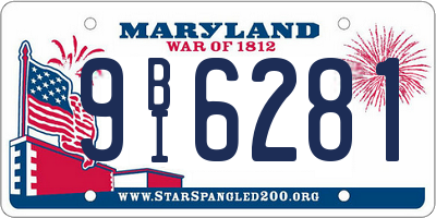 MD license plate 9BI6281