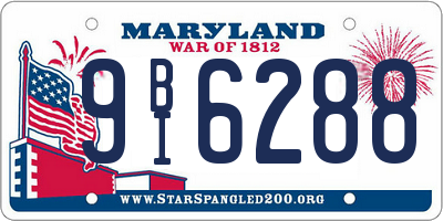 MD license plate 9BI6288