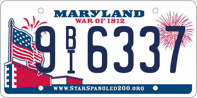 MD license plate 9BI6337