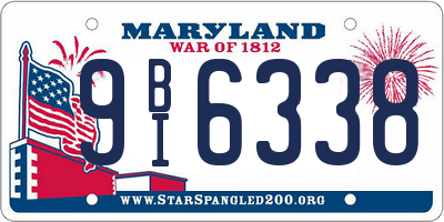 MD license plate 9BI6338