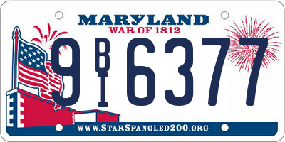 MD license plate 9BI6377
