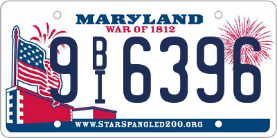 MD license plate 9BI6396