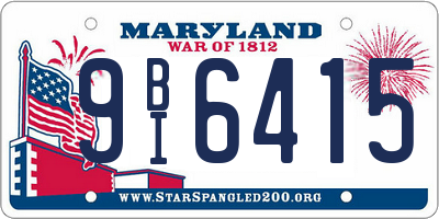 MD license plate 9BI6415