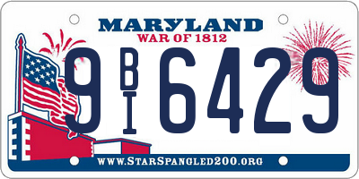 MD license plate 9BI6429