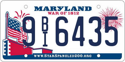 MD license plate 9BI6435