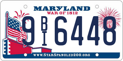 MD license plate 9BI6448