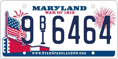 MD license plate 9BI6464