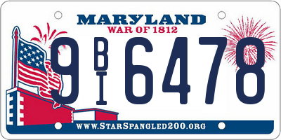 MD license plate 9BI6478