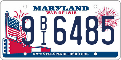 MD license plate 9BI6485