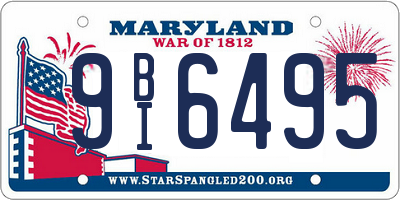 MD license plate 9BI6495