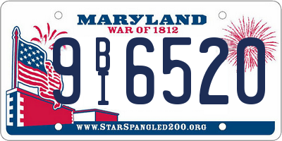 MD license plate 9BI6520