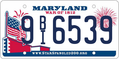 MD license plate 9BI6539