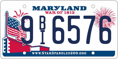 MD license plate 9BI6576
