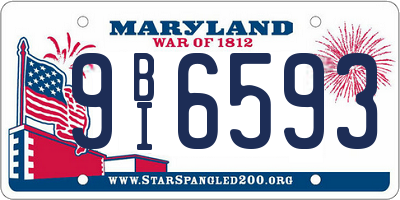 MD license plate 9BI6593