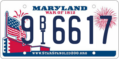 MD license plate 9BI6617