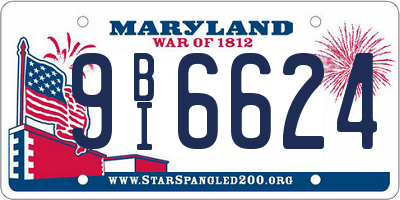 MD license plate 9BI6624