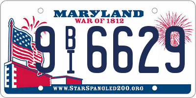 MD license plate 9BI6629