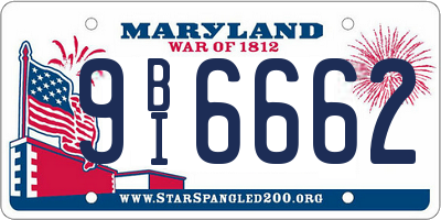 MD license plate 9BI6662