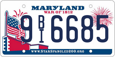 MD license plate 9BI6685