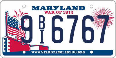 MD license plate 9BI6767