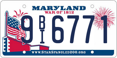 MD license plate 9BI6771