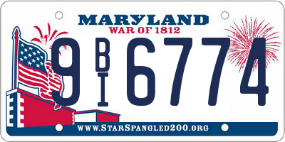 MD license plate 9BI6774