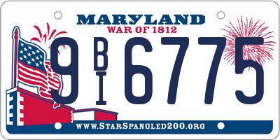 MD license plate 9BI6775