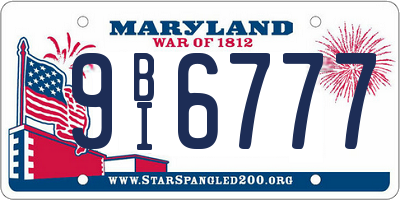 MD license plate 9BI6777