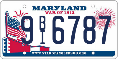 MD license plate 9BI6787