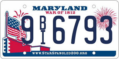 MD license plate 9BI6793