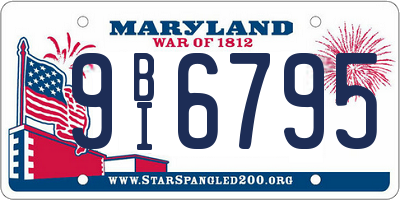 MD license plate 9BI6795