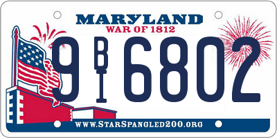 MD license plate 9BI6802