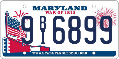 MD license plate 9BI6899