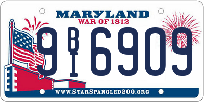 MD license plate 9BI6909
