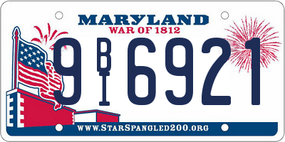 MD license plate 9BI6921