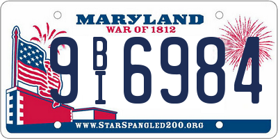 MD license plate 9BI6984
