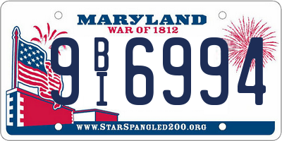 MD license plate 9BI6994